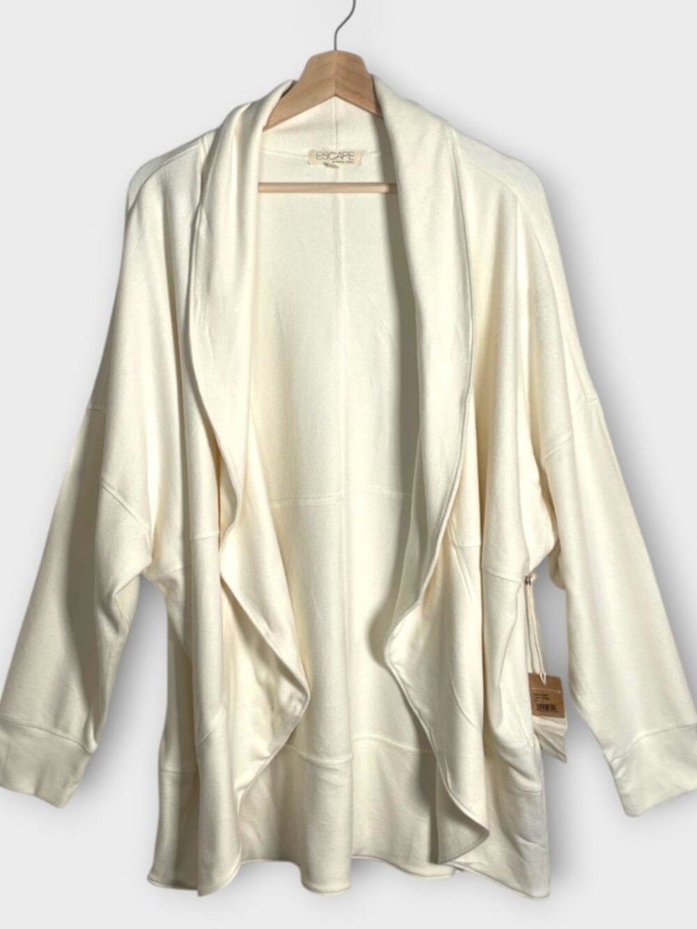 Escape by Habitat Cocoon Open Sweater Jacket LARGE Ivory Oversized NEW